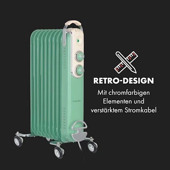 Масляный радиатор Klarstein Thermaxx Retroheat 2000 Вт 10035079 фото