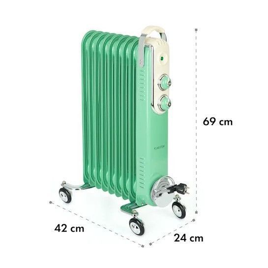 Масляный радиатор Klarstein Thermaxx Retroheat 2000 Вт 10035079 фото