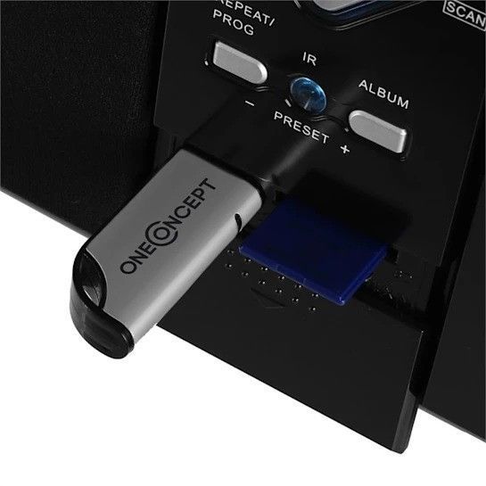 Стереосистема OneConcept V-12-BT Стереосистема Bluetooth USB SD CD MP3 AUX FM чорний 10009514 фото