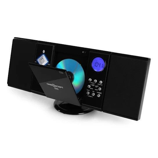 Стереосистема OneConcept V-12-BT Стереосистема Bluetooth USB SD CD MP3 AUX FM чорний 10009514 фото