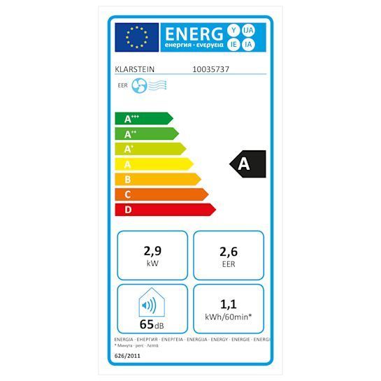 Мобільний кондиціонер Klarstein Kraftwerk Smart 10K Air Conditioner 3-in-1 10000 BTU 10035737 фото