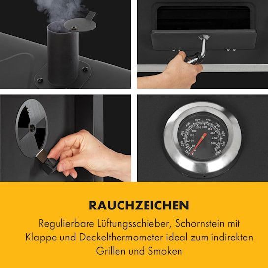Угольный гриль Klarstein Meat Machine гриль барбекю 45x32,5 см термометр напольные ролики 10034819 фото
