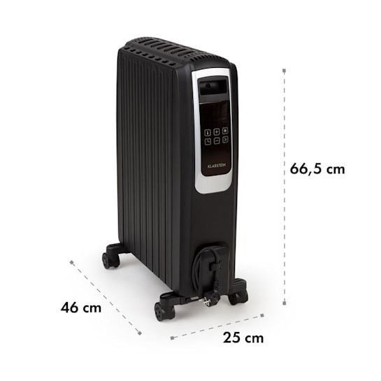 Б/У!!! Оливний (масляний) радіатор Klarstein Thermaxx Noir 2500 Вт, 10-30 &deg;C, таймер, 24 години, дистанційне керування 10034253 фото