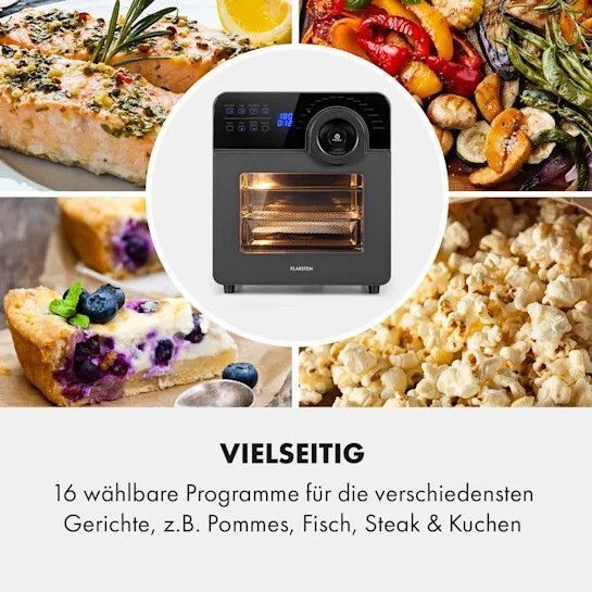 Фритюрниця, аерогриль Klarstein AeroVital Cube Chef 1700 W 14 л 16 програм ГЕРМІЯ 10034217 фото