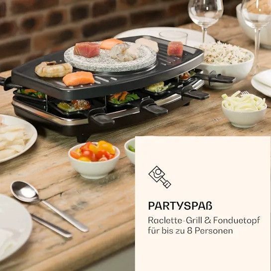 УЦЕНКА!!! Раклетный гриль Фондюлет Фондю Fonduelette Klarstein entrec&ocirc;te raclette 2-в-1 раклет-гриль и фондю 10022268 фото