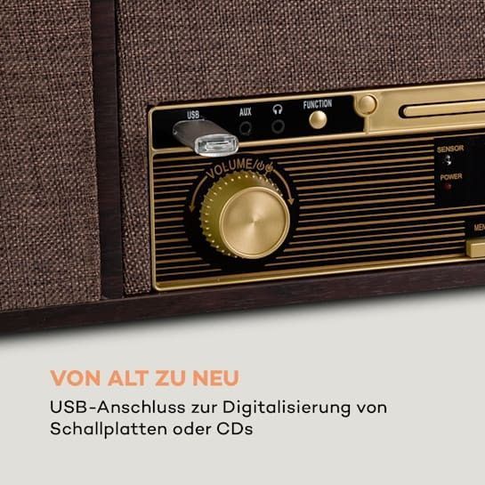 УЦЕНКА!!! Ретро проигрыватель виниловых пластинок auna Belle Epoque 1912 CD BT USB DAB + / FM 10034402 фото