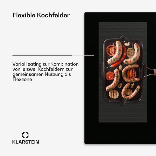 Индукционная плита KLARSTEIN Delicatessa 90 см, 10 500 Вт 6 конфорок, черная Германия 10045610 фото
