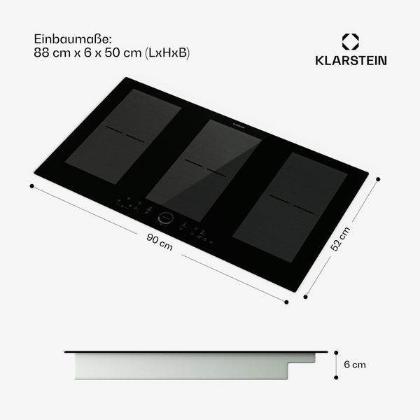Индукционная плита KLARSTEIN Delicatessa 90 см, 10 500 Вт 6 конфорок, черная Германия 10045610 фото