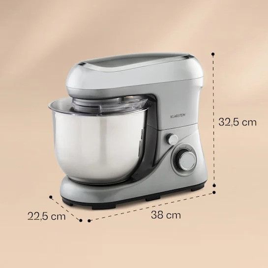 Кухонный комбайн (тестомес) Klarstein Bella Pico 2G 1300W 1.7HP 6 уровней 5 литров Германия 10036469 фото