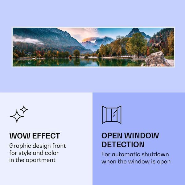 УЦЕНКА!!! Інфрачервоний нагрівач Klarstein Wonderwall Air Art Smart Lake 120x30cm 350W 10037840 фото