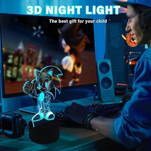 Нічник Sonic The Hedgehog 3D Night Light, 3D ілюзія 20055 фото