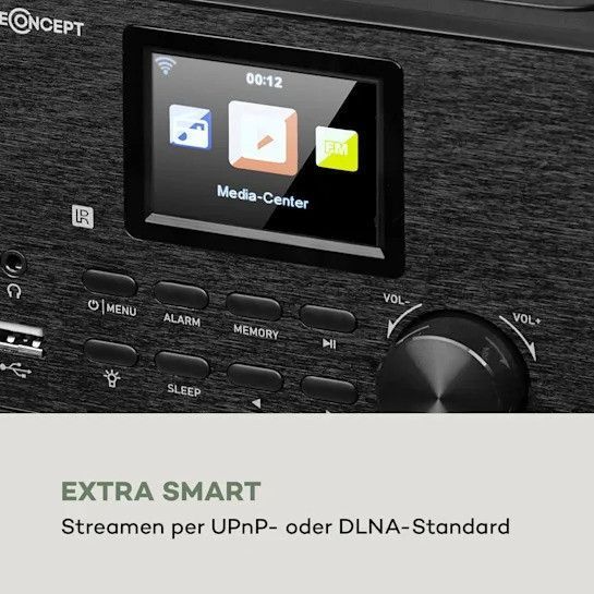 Інтернет-радіо OneConcept Streamo WLAN DAB + FM CD-плеєр BT чорний 10033704 фото