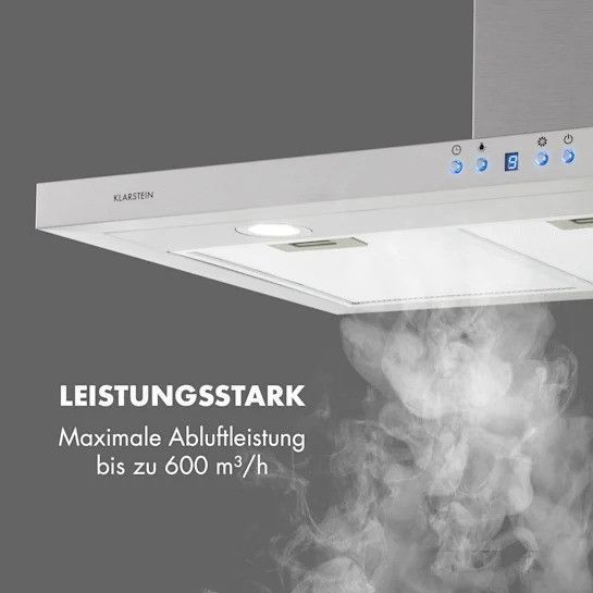 Вытяжка Klarstein Limelight 90 см настенная вытяжка 600 м&sup3;/ч из нержавеющей стали ГЕРМАНИЯ 10034975 фото