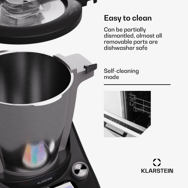 УЦЕНКА!!! Кухонний комбайн-блендер Klarstein Aria Select Smart 1700 Вт з Wi-Fi, пароваркою, вагами, 18 програм Німеччина 10045492 фото