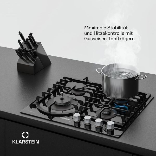 Газова плита KLARSTEIN Ignito газова плита 60 см, 4 конфорки 7800 Вт Німеччина 10047352 фото