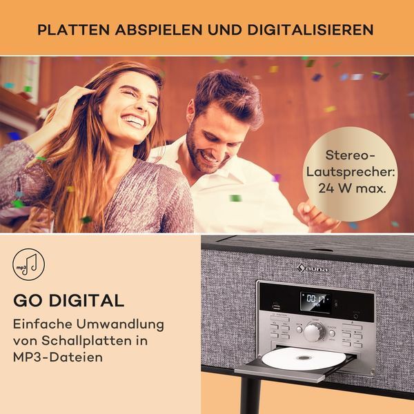 УЦЕНКА!!! Ретро проигрыватель виниловых пластинок auna Julie Ann Stereo System CD BT USB DAB+/FM AUX-In 10039055 фото