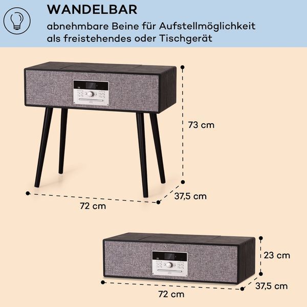 УЦЕНКА!!! Ретро проигрыватель виниловых пластинок auna Julie Ann Stereo System CD BT USB DAB+/FM AUX-In 10039055 фото