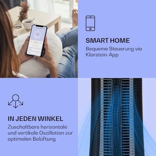 УЦЕНКА!!! Мобильный кондиционер воздухоохладитель Klarstein Skyscraper Ice Smart 4-в-1 10040205 фото