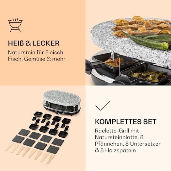 Б/У Раклет-гриль Klarstein Steaklette Raclette з аксесуарами на 8 осіб 10039925 фото