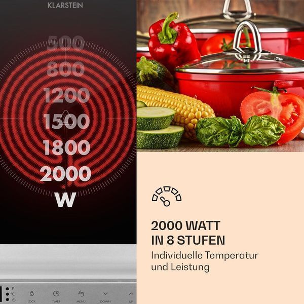 УЦЕНКА!!! Інфрачервона варильна панель Klarstein MisterCook, 2000 Вт таймер вимкнення Німеччина 10033281 фото