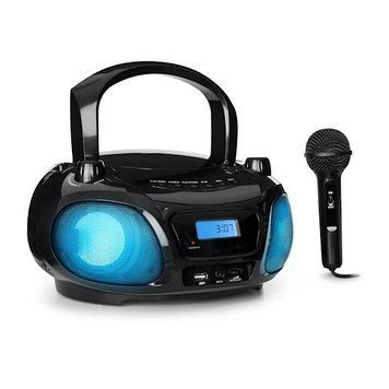 Б/У Бумбокс Auna Roadie Sing CD Boombox FM Радіо Світло-веотелектор Мікрофон 10032057 фото