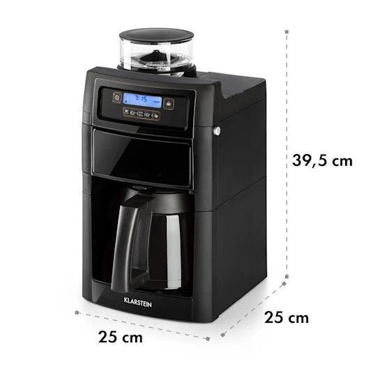 Кавомашина Klarstein Aromatica II Thermo, кавомолка, 1,25 л, чорний 10032876 фото