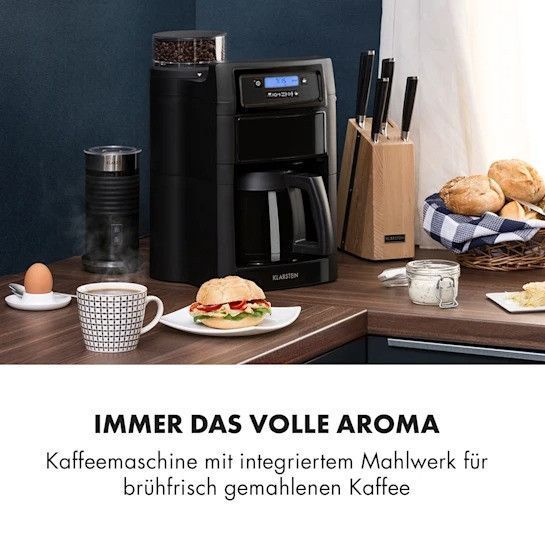 Кавомашина Klarstein Aromatica II Thermo, кавомолка, 1,25 л, чорний 10032876 фото