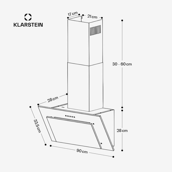 УЦЕНКА!!! Вытяжка Klarstein Athena 90 90cm 300m&sup3; / h 10034195 фото