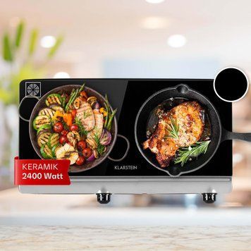 УЦЕНКА!!! Стеклокерамическая двойная варочная панель Klarstein Cookbuddy 2400 Вт черная 10035704 фото
