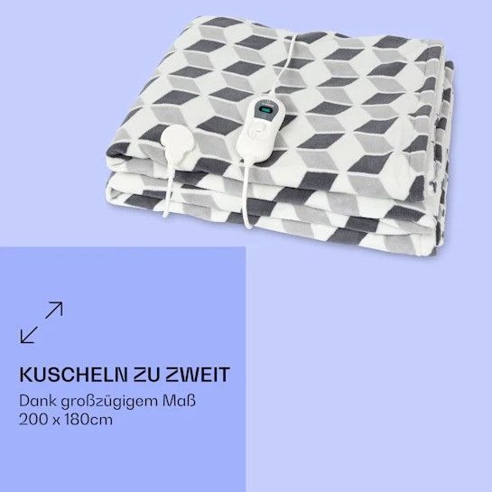 УЦЕНКА!!! Электрическое одеяло Klarstein Watson XXL 3 уровня мощности, можно стирать, 200x180 см, микроплюш 10035501 фото