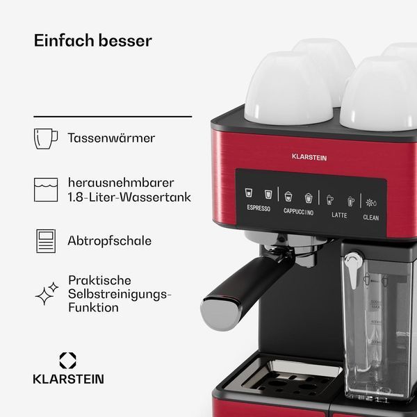 УЦЕНКА!!! Эспрессо-кофемашина Klarstein Arabica Comfort 1350Вт 20 бар 10041522 фото