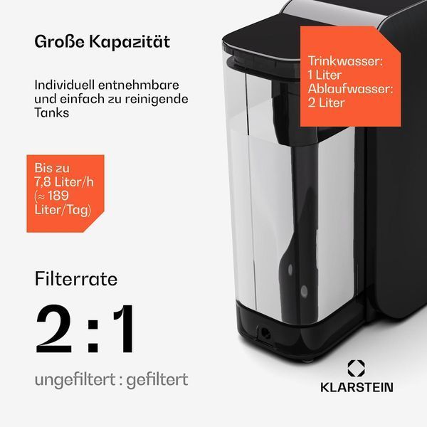 Система фільтрації для води Klarstein AquaLine 3L, Німеччина 10045497 фото