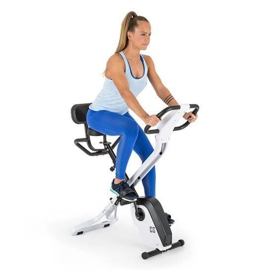 Велотренажер Capital Sports Azura X1 X-Bike до 120 кг пульсометр складной белый 10030162 фото