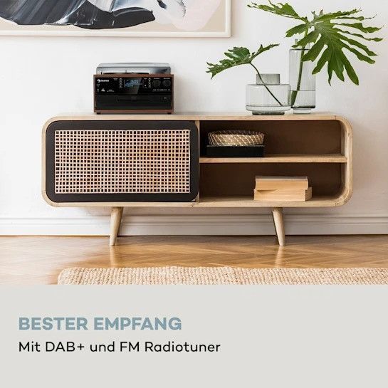 Ретро проигрыватель виниловых пластинок auna Oakland DAB Retro Stereo DAB+/FM BT Функция Виниловая CD-кассета 10038004 фото