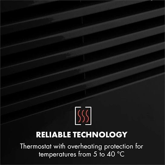 Конвекционный обогреватель Klarstein Hot Spot Slimcurve 80x40см 40м&sup2; 2000Вт 5-40&deg;C LED IP24 черный 10033017 фото